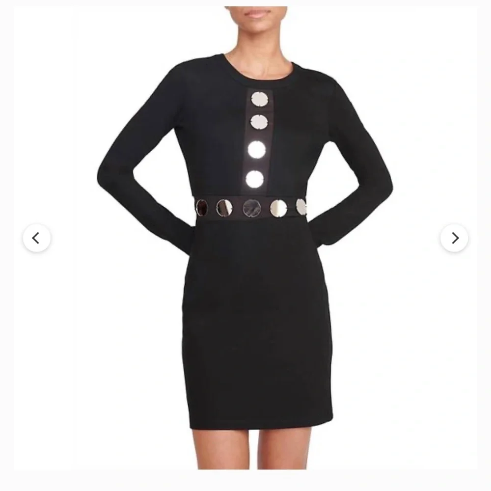 New NWT STAUD Asher Mirror Minidress Black Sz L - Picture 7 of 12